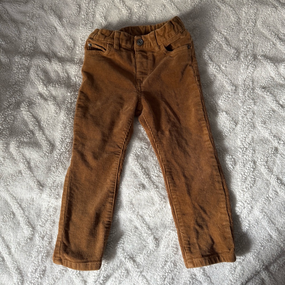 The Children’s Place Brown Corduroy Pants 3T Elastic Waist Straight Leg